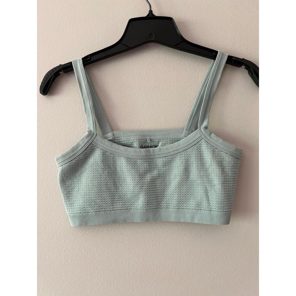 Garage Clothing Waffle Knit Bralette Sage Green Medium